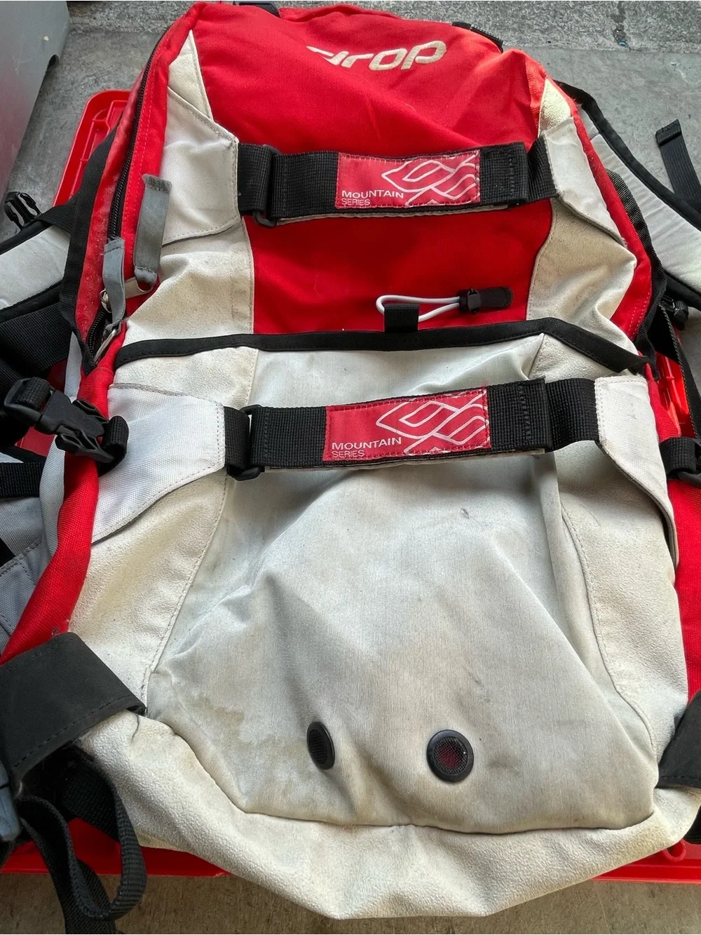 Drop Mountain Men's Red and White Backpack